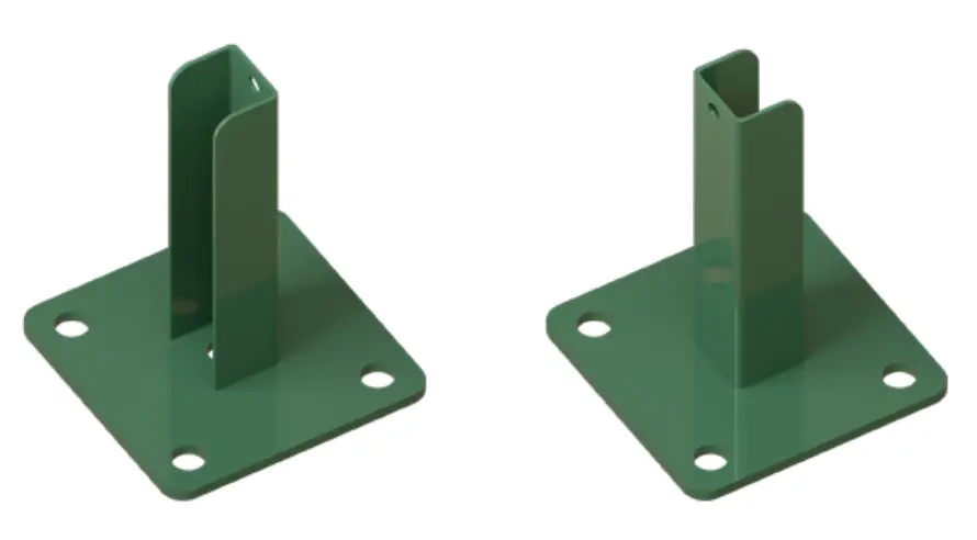 Placa base poste cremallera