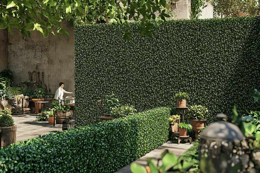 Convierte tu jardín en un oasis con setos artificiales, que ofrecen belleza y privacidad sin mantenimiento, ideales para cualquier estilo y clima.